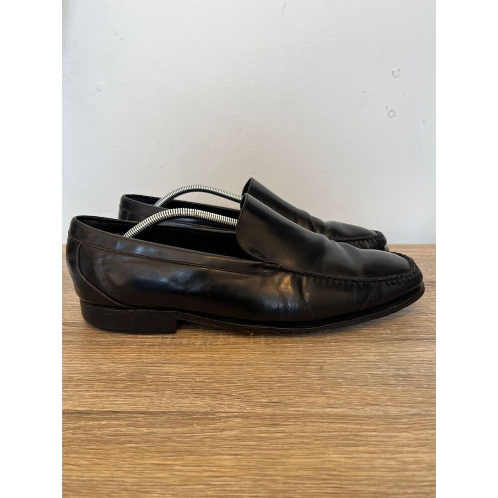 Cole Haan Mens Shoes Black Slip On Penny Loafers Leather Comfort Size 13